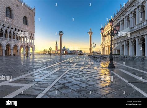 Sunrise View At San Marco Square In Venice Italy Stock Photo Alamy