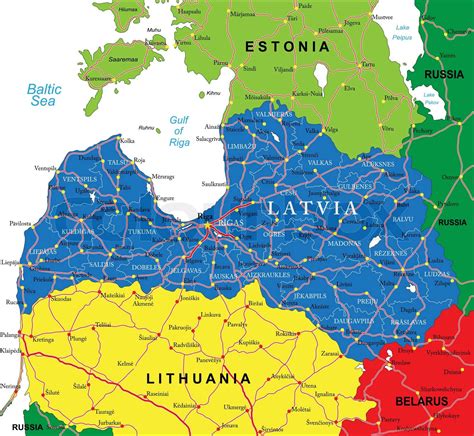 Latvia Map Stock Vector Colourbox
