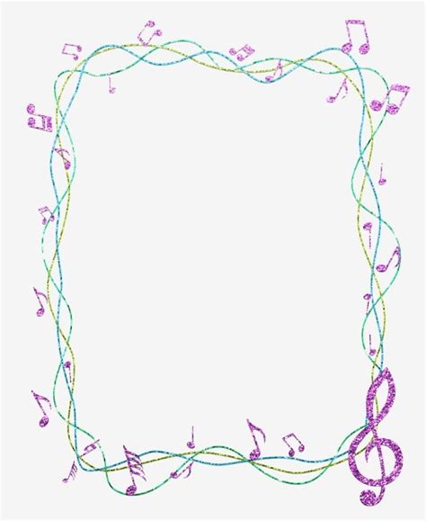 Pink Music Notes Border