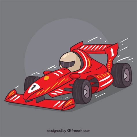 Voiture De Course Formule 1 Dessiné à La Main | Vecteur Gratuite