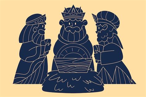 Ilustraci N De Silueta De Reyes Magos Plana Vector Gratis