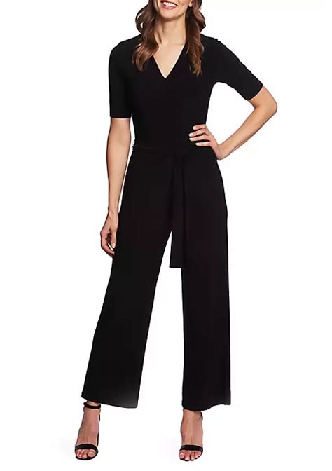 Chaus Elbow Sleeve V Neck Tie Waist Jumpsuit Belk