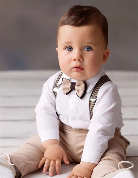 Boy toddler wedding outfit suit shirt boy in Beige, boy celebration ...