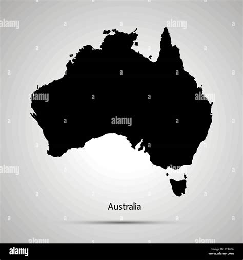 Australia Country Map Simple Black Silhouette Stock Vector Image And Art