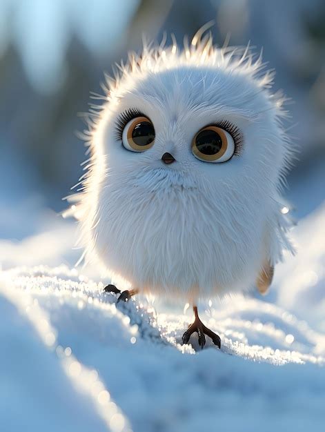 Premium Photo | A snowy owl a bird of prey with electric blue eyes ...