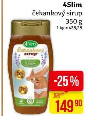 4 Slim čekankový sirup 350 g v akci AkcniCeny cz