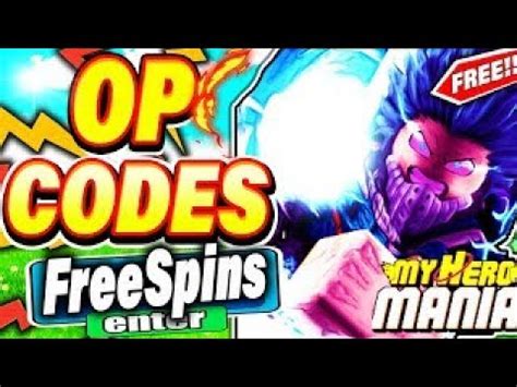 ALL NEW LEGENDARY SPINS CODES In MY HERO MANIA CODES Roblox My Hero