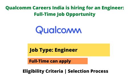 Qualcomm Careers India is hiring for an Engineer: Full-Time Job ...