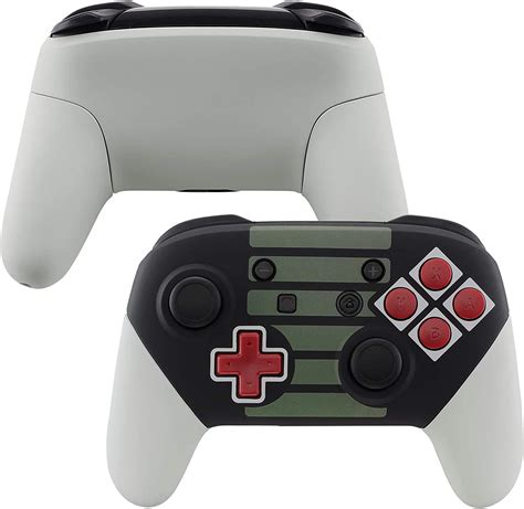 Extremerate Soft Touch Faceplate Backplate Handles For Switch Pro Controller Classic Nes Style