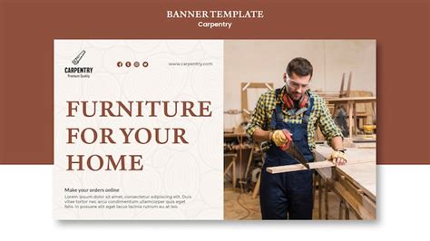 Free Psd Carpentry Concept Banner Template