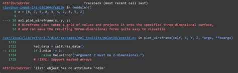 Python Attributeerror List Object Has No Attribute Ndim In Axpltwireframe Stack