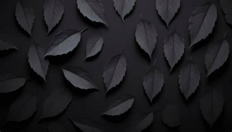 Premium Photo Black Leaf Wallpaper Dark Background