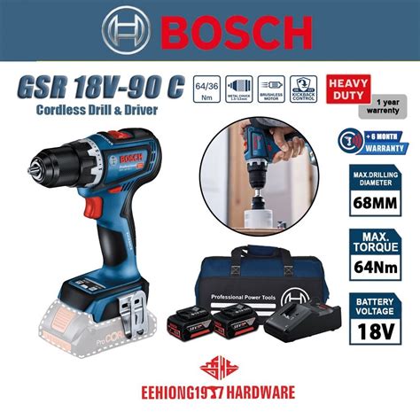 BOSCH 18V GSR 18V 90 C Cordless Drill Driver GSR18V 90 GSR18V 90C