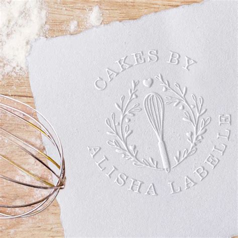 Bakery Business Whisk Wreath Logo Cakes By Embosser Zazzle