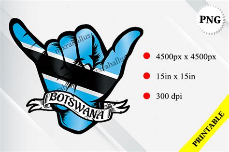 Botswana Shaka Hand Flag Graphic By Rahallus Ntx Creative Fabrica