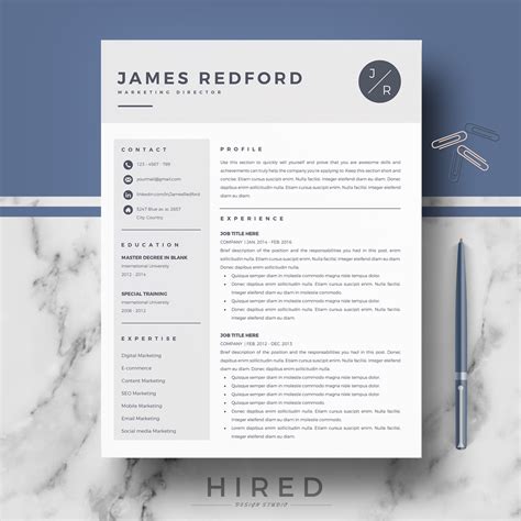 Professional Resume Template For Mac Pages And Word On Behance