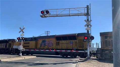 UP 6449 Gypsum Train W SD70AH T4 South E Alpine Avenue Railroad