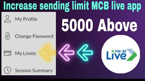 How To Increase Sending Limit Mcb Live App Above Send Payment