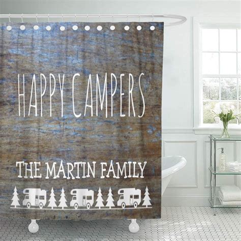 Suttom Add Rustic Wood Rv Camping Happy Campers Name Your Shower