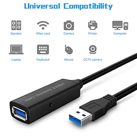 Rshtech Cable Alargador Activo Usb De Pies Con Adaptador