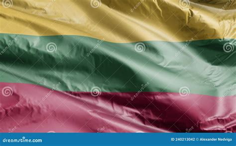 Lithuania Flag Waving On The Wind Loop Stock Footage Video Of Satin