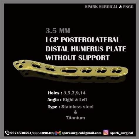 3 5 Mm Lcp Medial Distal Humerus Plate At Rs 3500 LCP Plates In