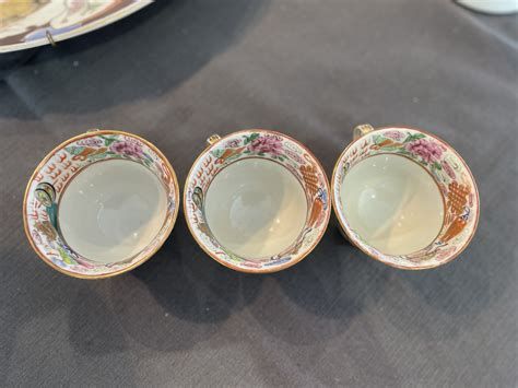 14 Chinese Canton Famille Rose Cups And Two Saucers 19th C Coronari