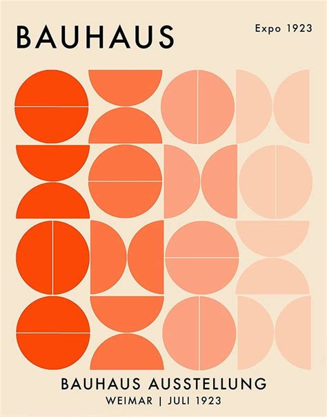 An Orange And Pink Poster With The Words Bauhaus Aussteling On It