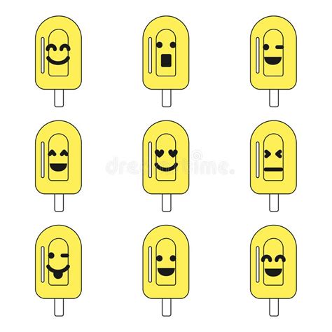 Fije Del Helado Del Emoji Nueve Ilustraci N Del Vector Ilustraci N De