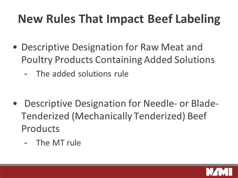 Labeling Issues For Raw Beef Pathogen Control And Regulatory Compliance