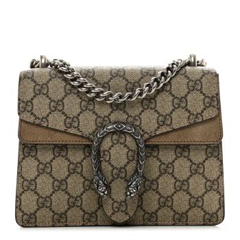 Gucci Gg Supreme Monogram Mini Dionysus Shoulder Bag Taupe