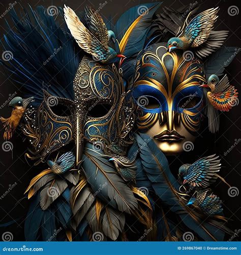 Brazilian carnival masks stock illustration. Illustration of generative ...