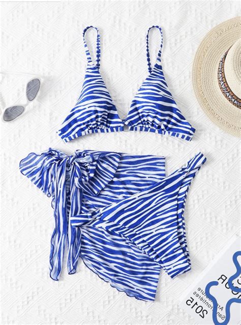 String Swimwear Triangle Bikini Set With Beach Cover Up Piece Bathing Suit Bikini And