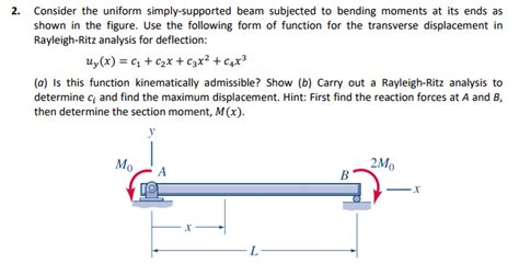 Solved 2 Consider The Uniform Simply Supported Beam