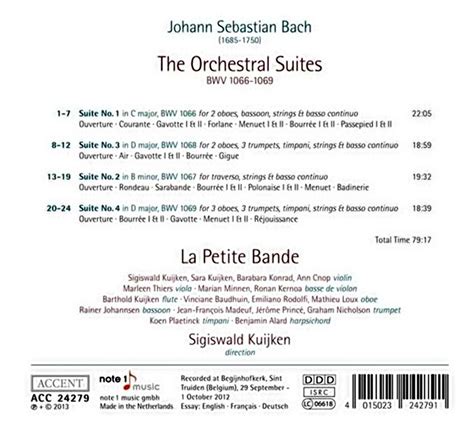 Release The Orchestral Suites By Johann Sebastian Bach La Petite