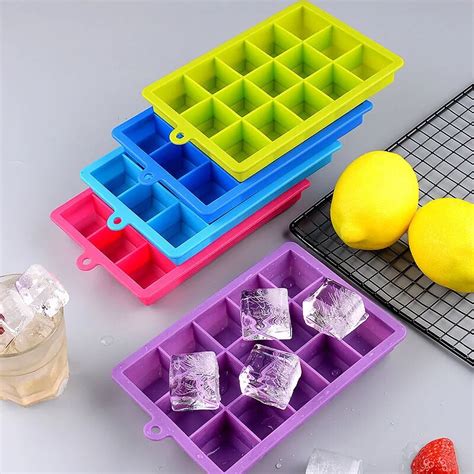 Grid Silicone Ice Cube Tray Mold Square Covered Ice Cube Tray Mold