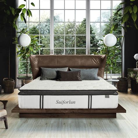 Queen Mattress Suiforlun 12 Inch Cool Gel Infused Memory Foam Encased Coil Innerspring Hybrid