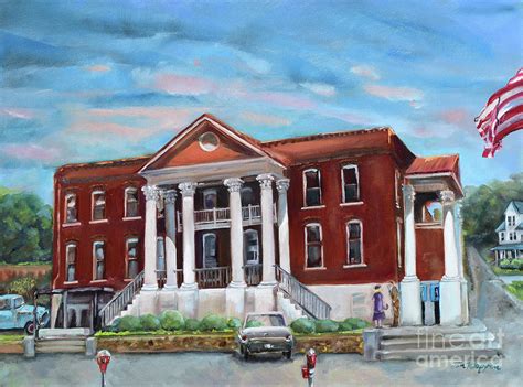 Old Courthouse In Ellijay Ga Gilmer County Courthouse Painting By Jan