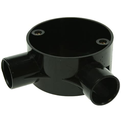 Univolt Black 20mm PVC Angle Junction Box At UK Electrical Supplies