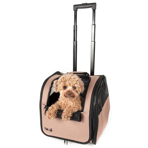 Pet Life Beige Wheeled Travel Pet Carrier, 13.4"x11"x13.4" | Petco