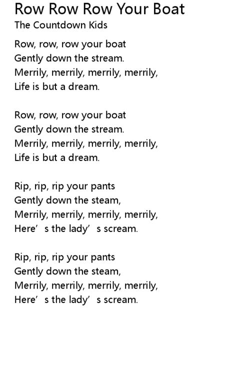 Row Row Row Your Boat Lyrics - Follow Lyrics