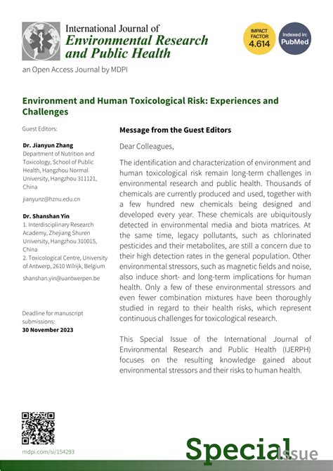 Pdf Call For Papers Of The Special Issue Environment And Human