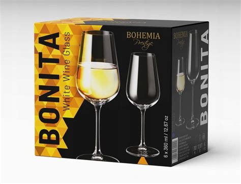 Kieliszki do wina białego BOHEMIA Bonita 360ml 6szt Szklo Krosno pl