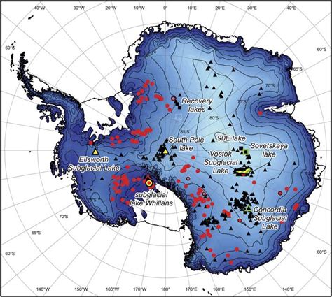 Map Of Antarctica Showing The Locations Of All Lakes Included In The