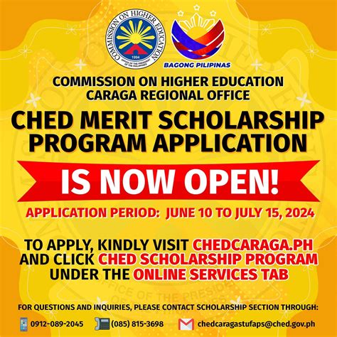 Applications For The Ched Merit Scholarship Program In Caraga Region