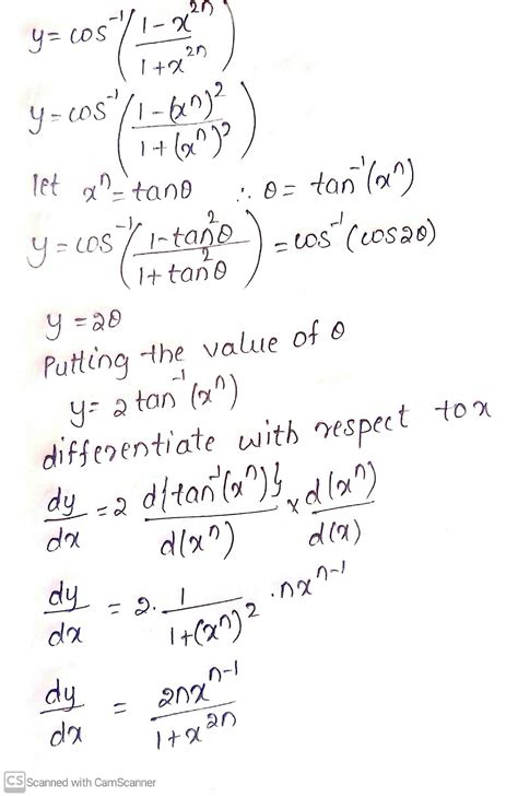 Differentiate The Following W R T X Cos 1 Left Dfrac 1 X 2n 1 X