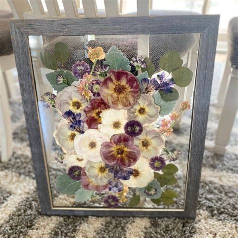 Pressed Bridal Bouquet Preserved Wedding Bouquet Framed Wedding