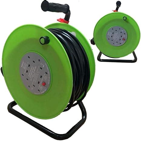 PIFCO 50M 4 Way Heavy Duty 50 Meter Extension Cable Reel Lead Mains