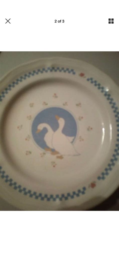 Moonlight Stoneware Goose Geese Set Of Bread Etsy