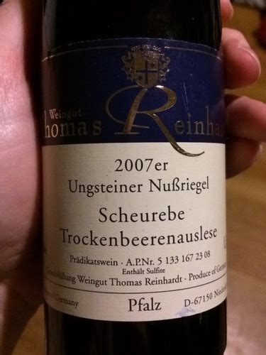 Thomas Reinhardt Ungsteiner Nussriegel Scheurebe Trockenbeerenauslese